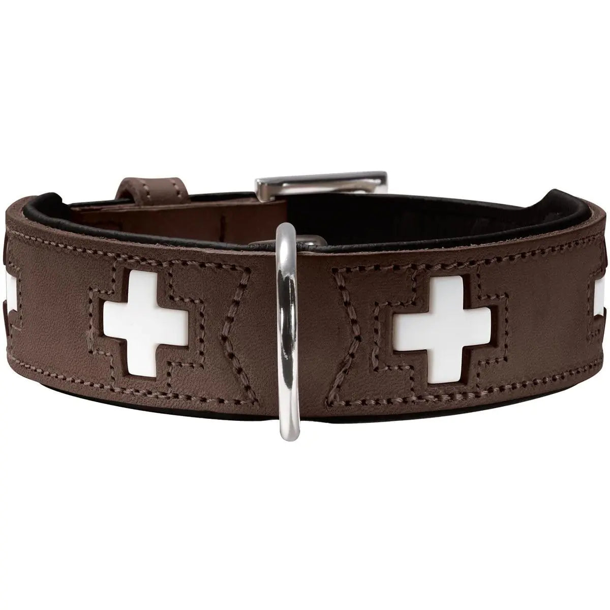 Hunter Swiss Organic Leather Collar 42 Brown/Black
