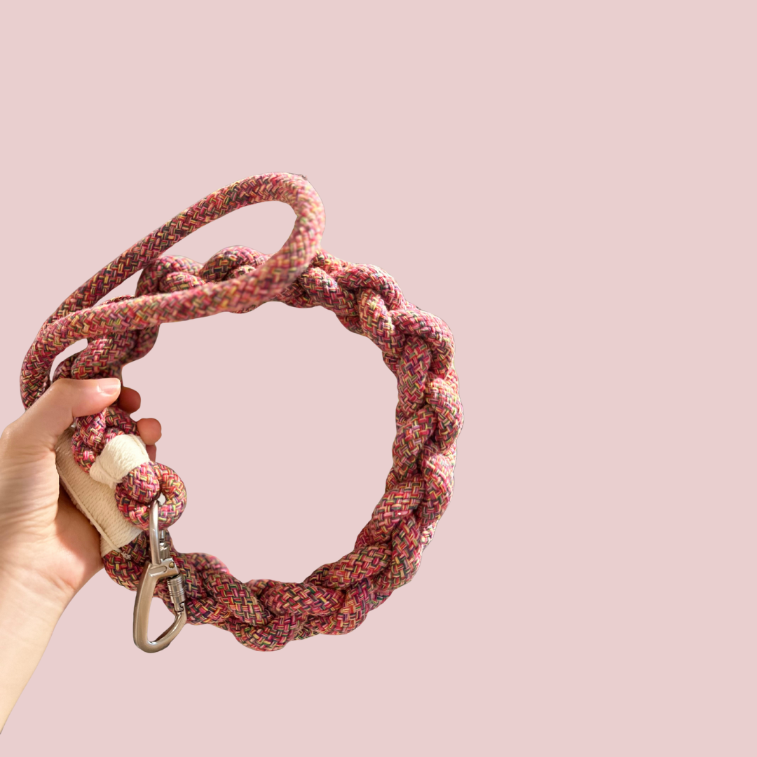 New: Handcrafted Rose Ember Dog Leash | Sustainable |Stylish