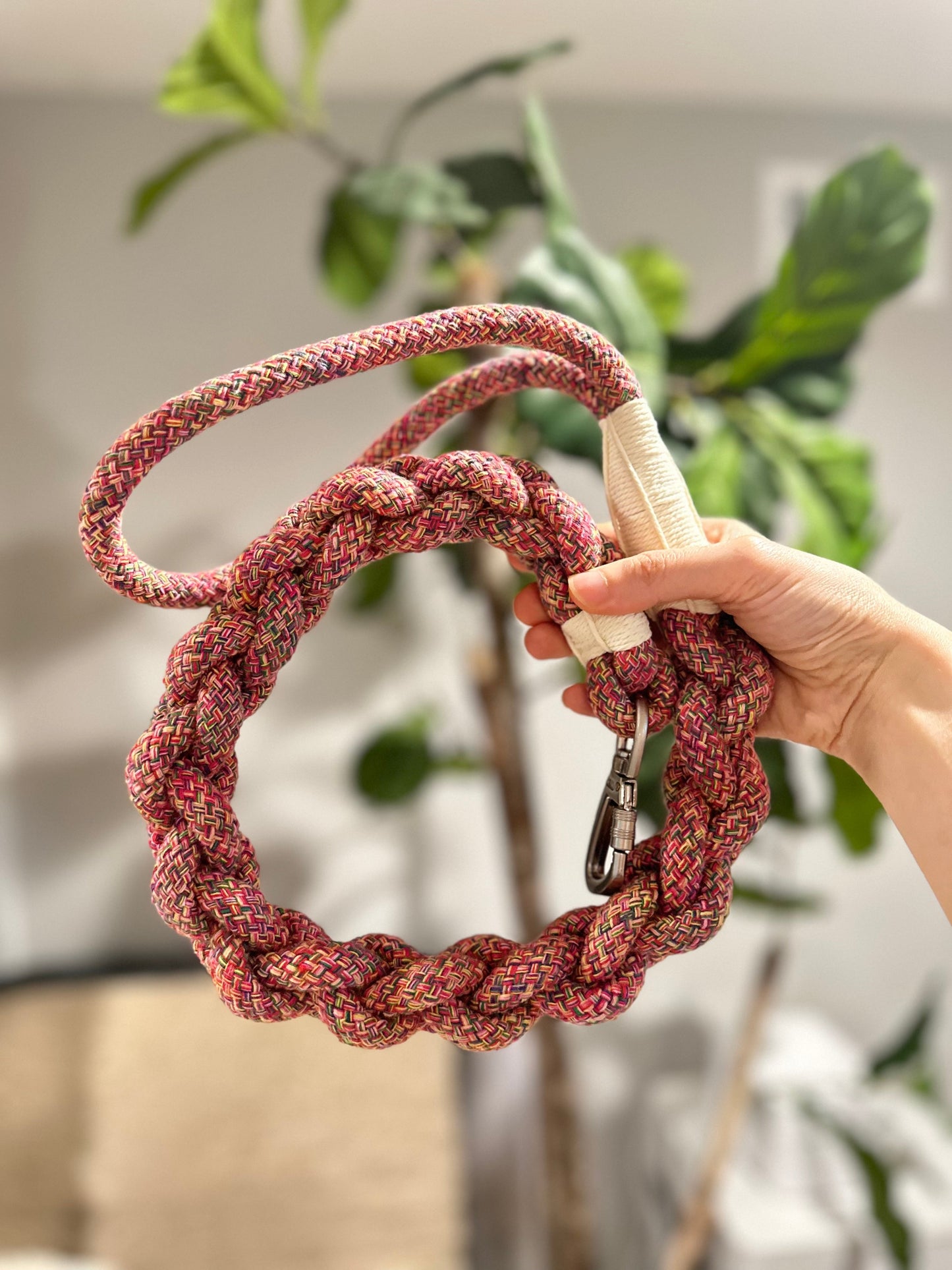 New: Handcrafted Rose Ember Dog Leash | Sustainable |Stylish