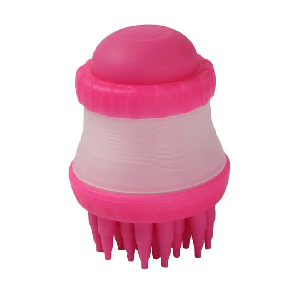 Dog Bath Brush with Massage Comb and Foot Cup