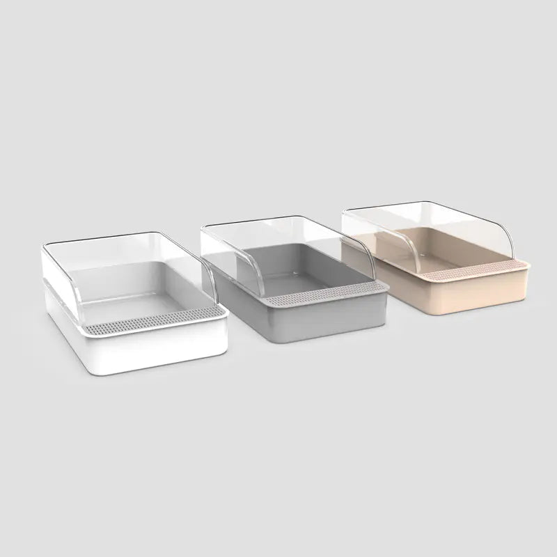 Large Semi-Closed Cat Litter Box with Removable Design