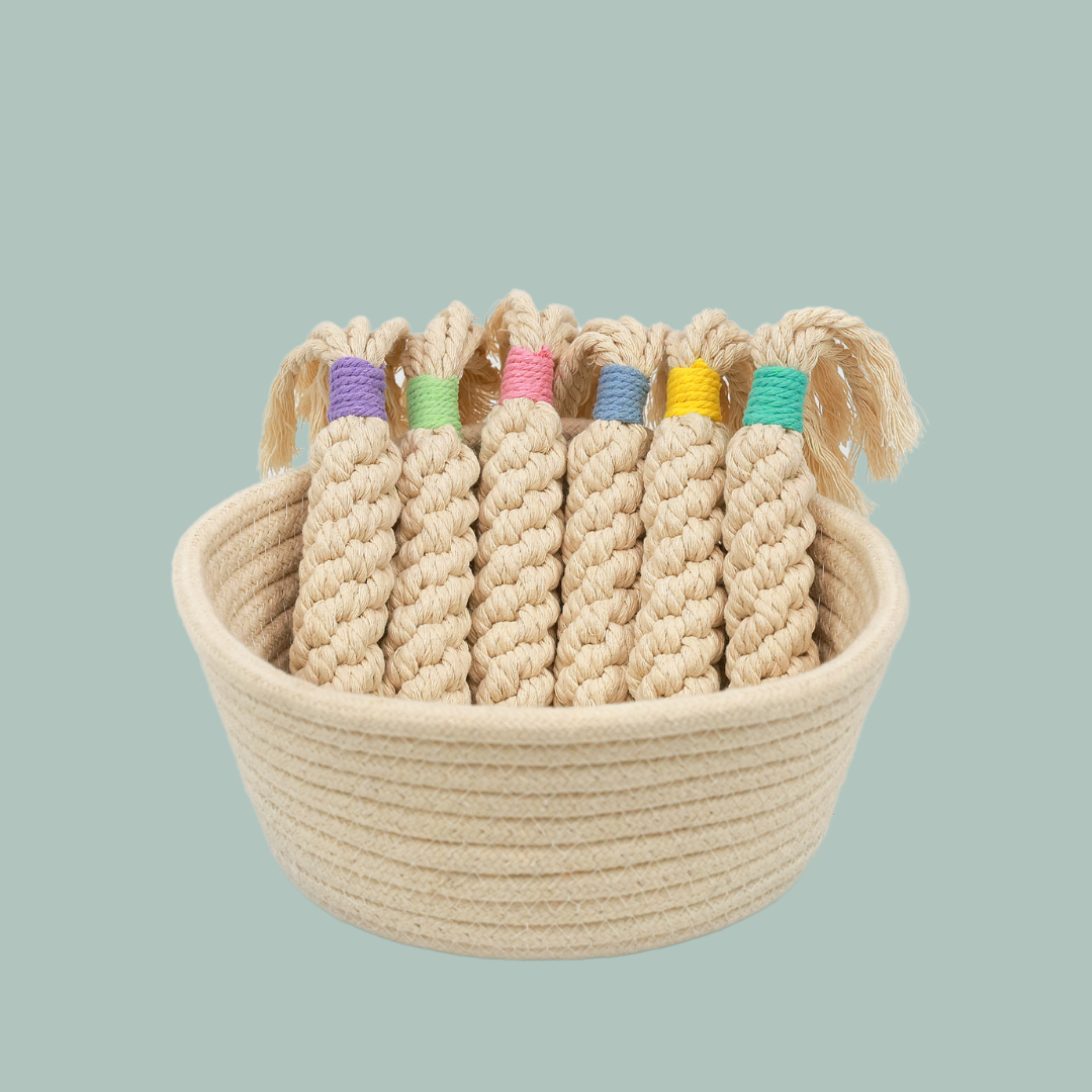Rainbow Candy Macrame Rope Pet Toy