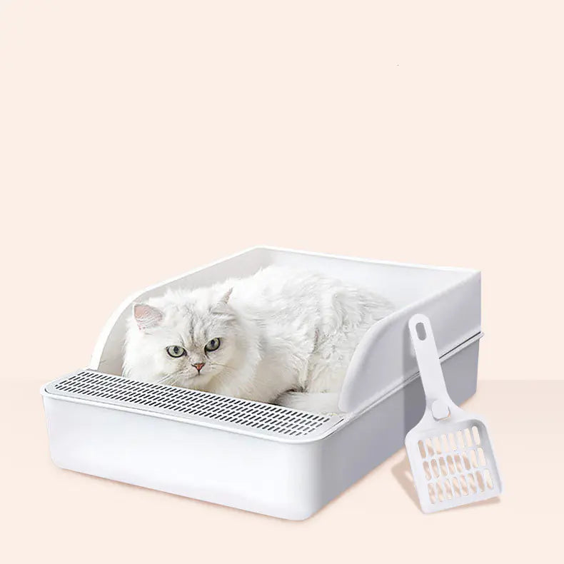Large Semi-Closed Cat Litter Box with Removable Design