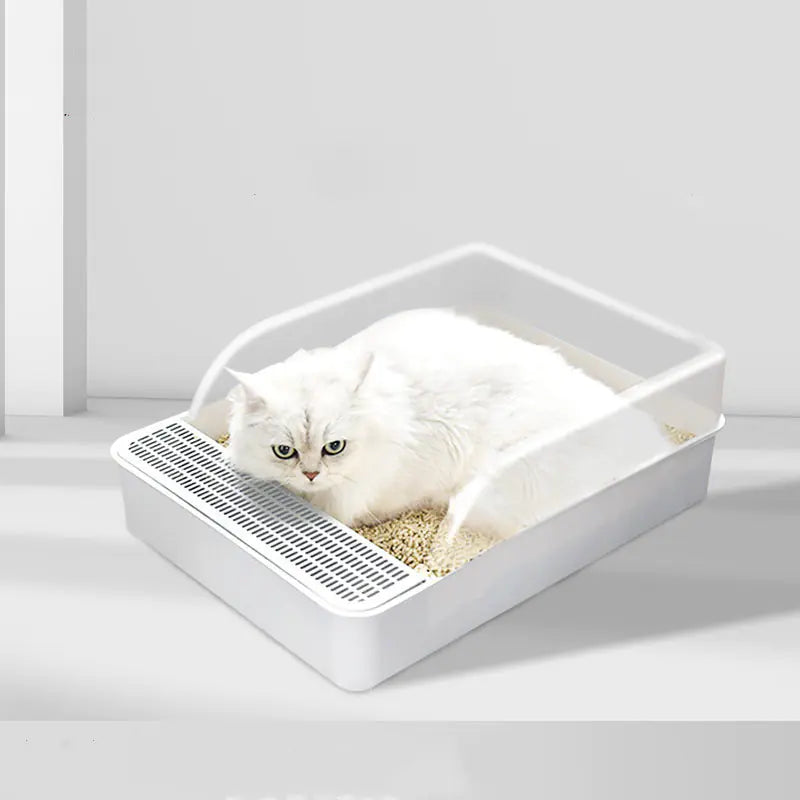 Large Semi-Closed Cat Litter Box with Removable Design